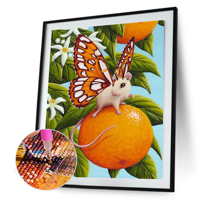 Butterfly Mouse - Full Round Drill Diamond Painting 30*40CM