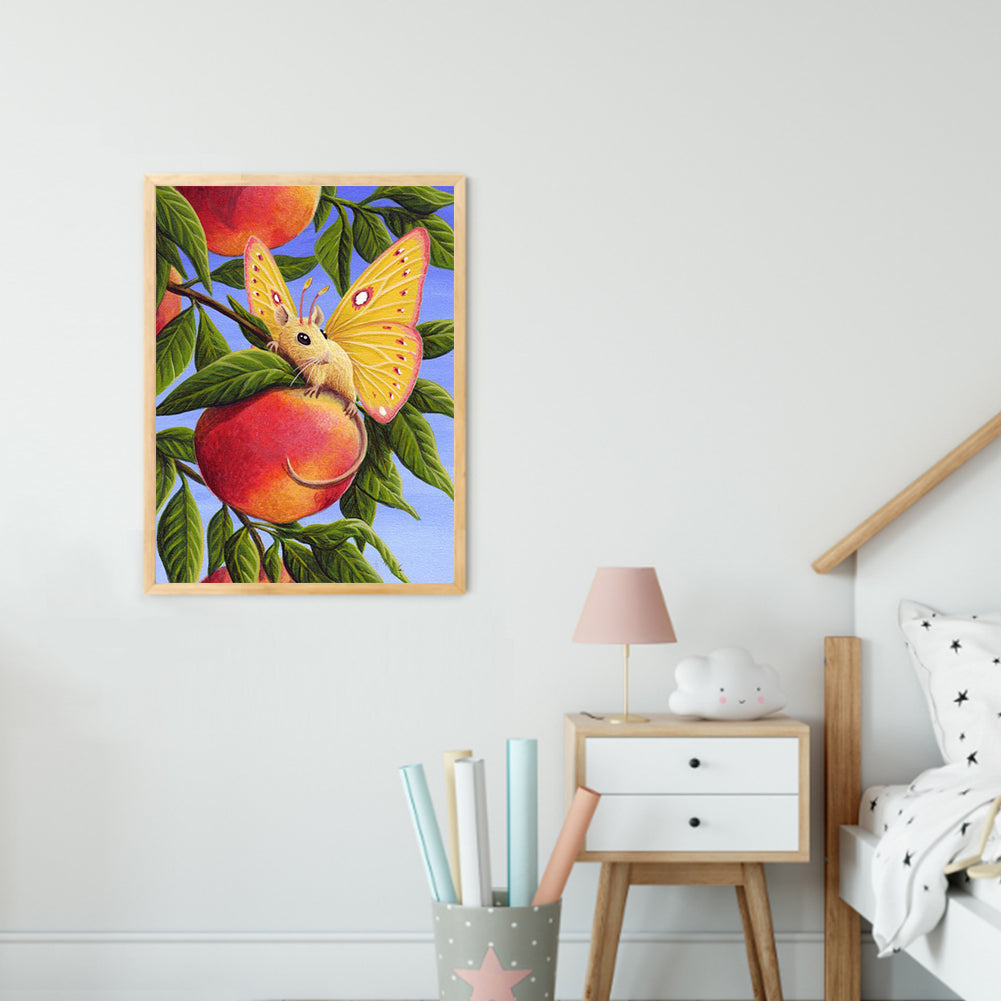 Butterfly Mouse - Full Round Drill Diamond Painting 30*40CM