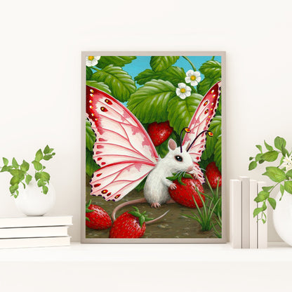 Butterfly Mouse - Full Round Drill Diamond Painting 30*40CM