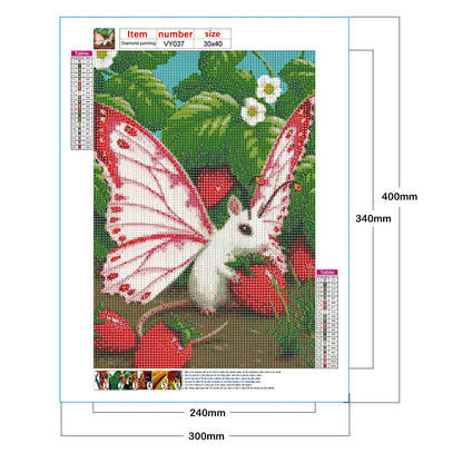 Butterfly Mouse - Full Round Drill Diamond Painting 30*40CM