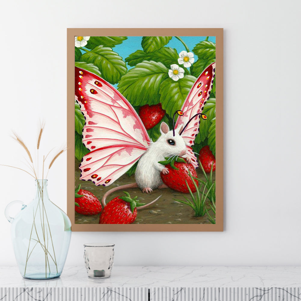 Butterfly Mouse - Full Round Drill Diamond Painting 30*40CM