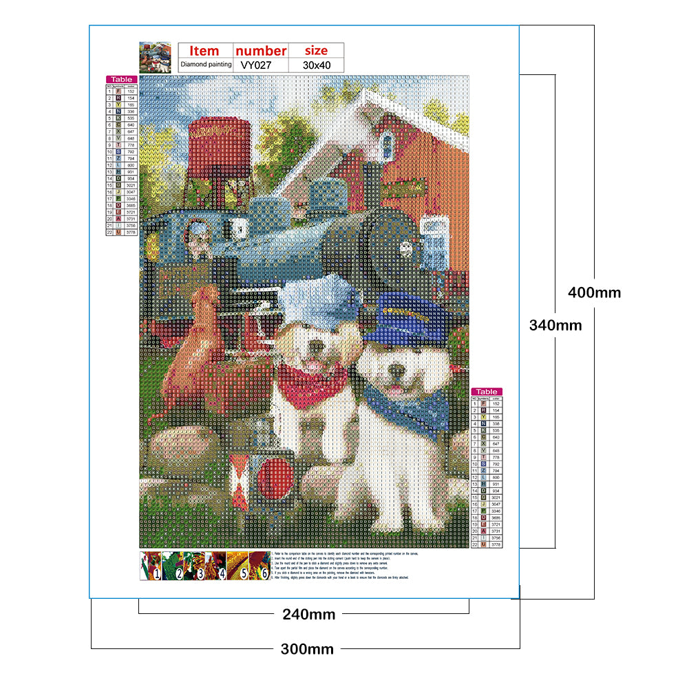 Dog - Full Round Drill Diamond Painting 30*40CM