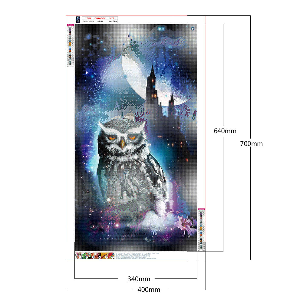 Owl - Full Round Drill Diamond Painting 40*70CM