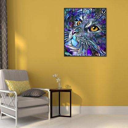 Purple Cat - Full Round Drill Diamond Painting 30*35CM