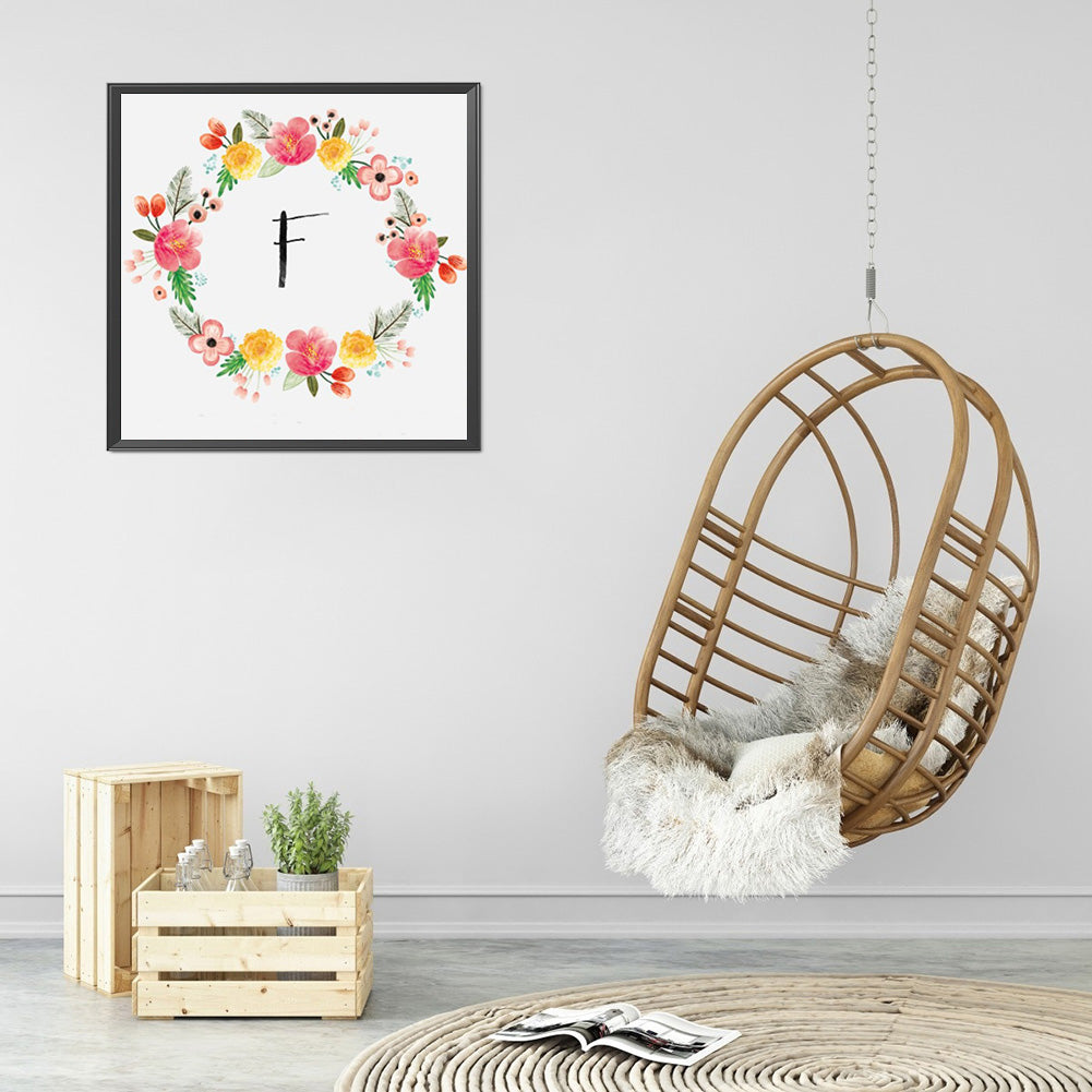 Letter F - Full Round Drill Diamond Painting 30*30CM