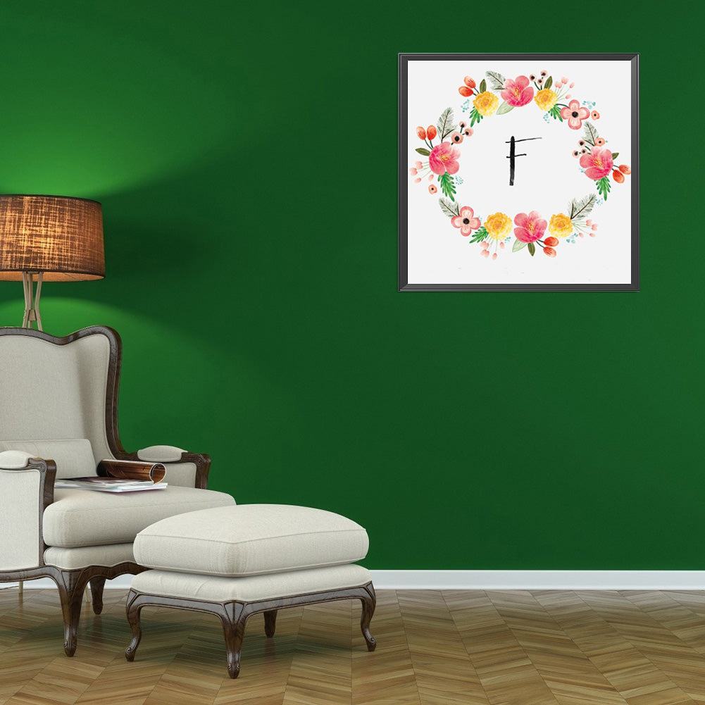 Letter F - Full Round Drill Diamond Painting 30*30CM