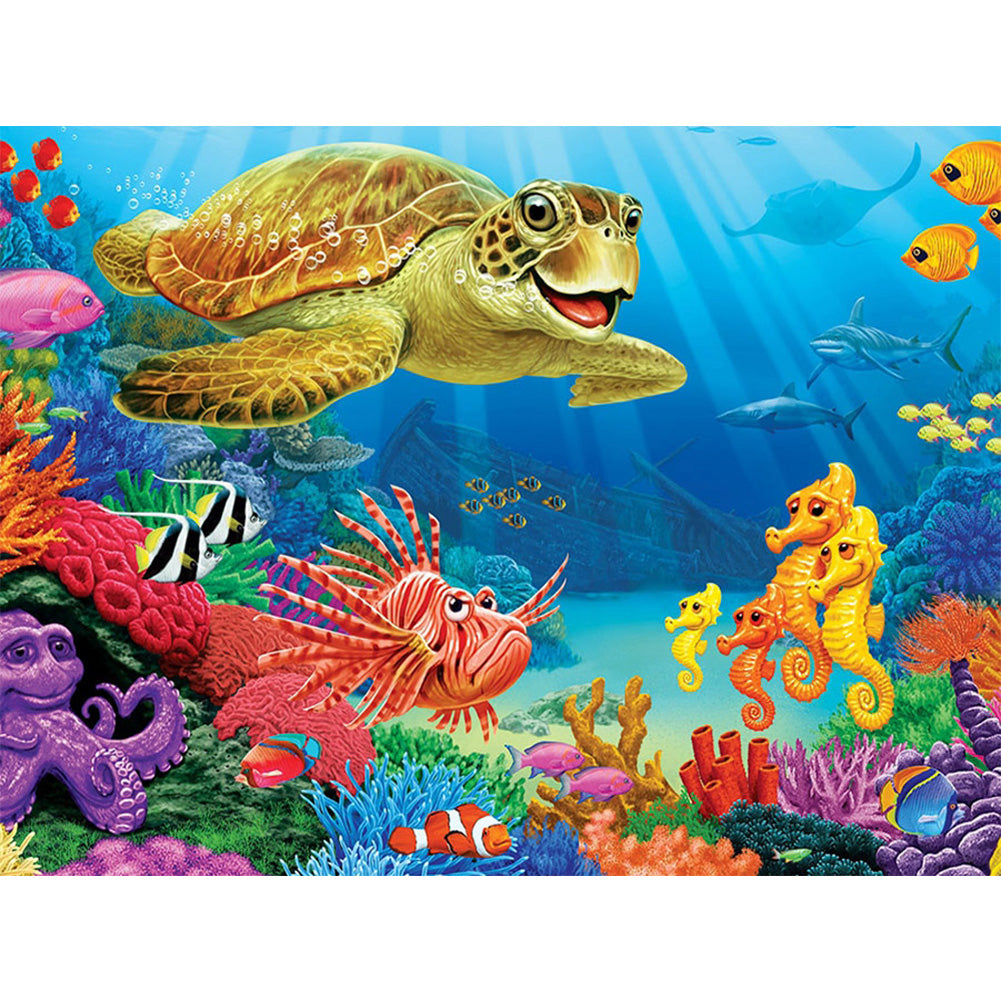 Sea ??Turtle - Full Round Drill Diamond Painting 40*30CM