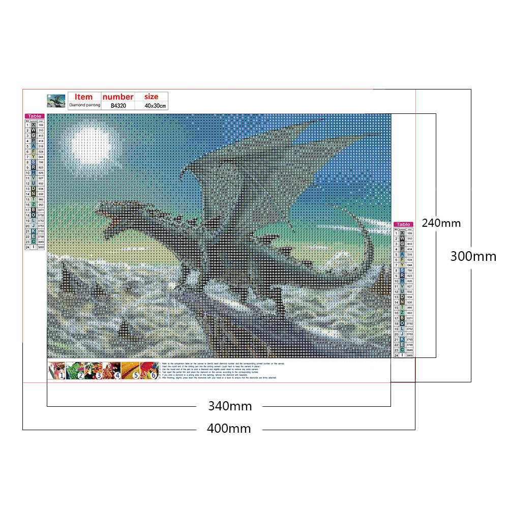 Dragon - Full Round Drill Diamond Painting 40*30CM