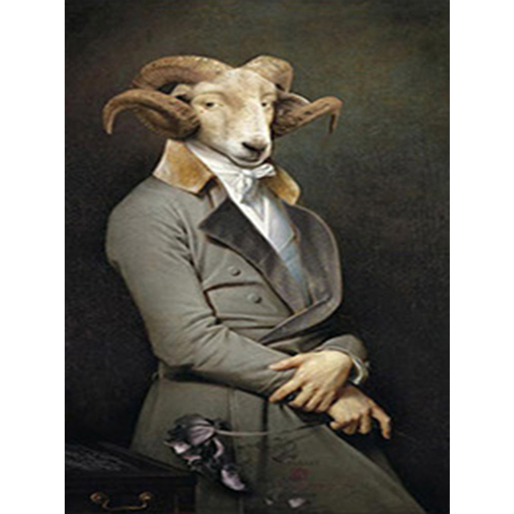 Gentleman Sheep - Full Round Drill Diamond Painting 30*40CM