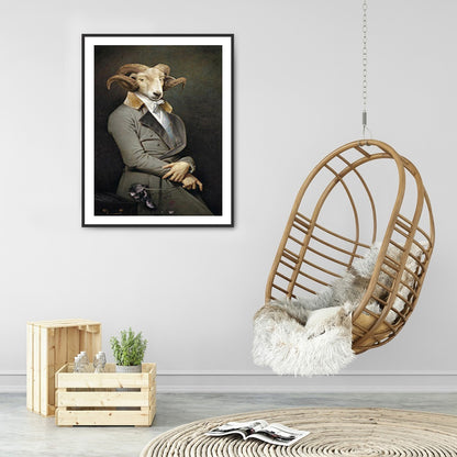 Gentleman Sheep - Full Round Drill Diamond Painting 30*40CM