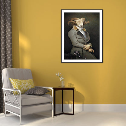 Gentleman Sheep - Full Round Drill Diamond Painting 30*40CM