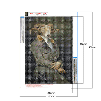 Gentleman Sheep - Full Round Drill Diamond Painting 30*40CM