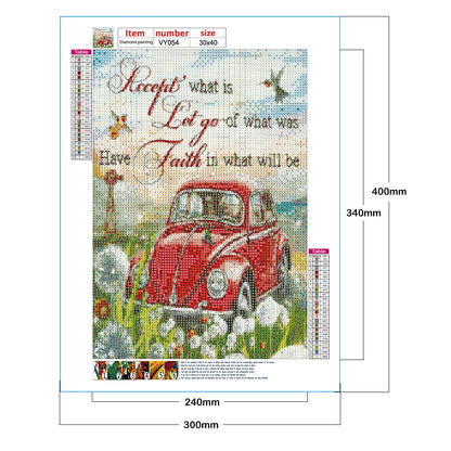 Car Text - Full Round Drill Diamond Painting 30*40CM