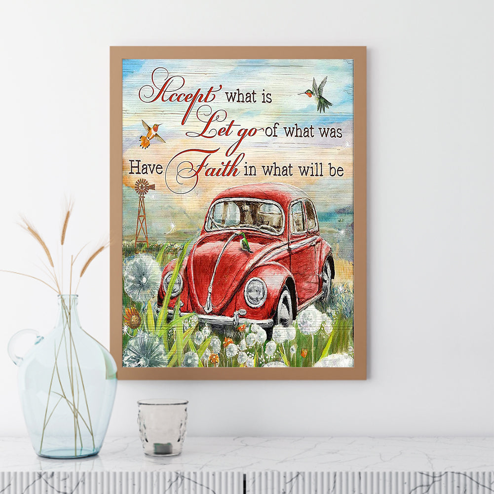 Car Text - Full Round Drill Diamond Painting 30*40CM