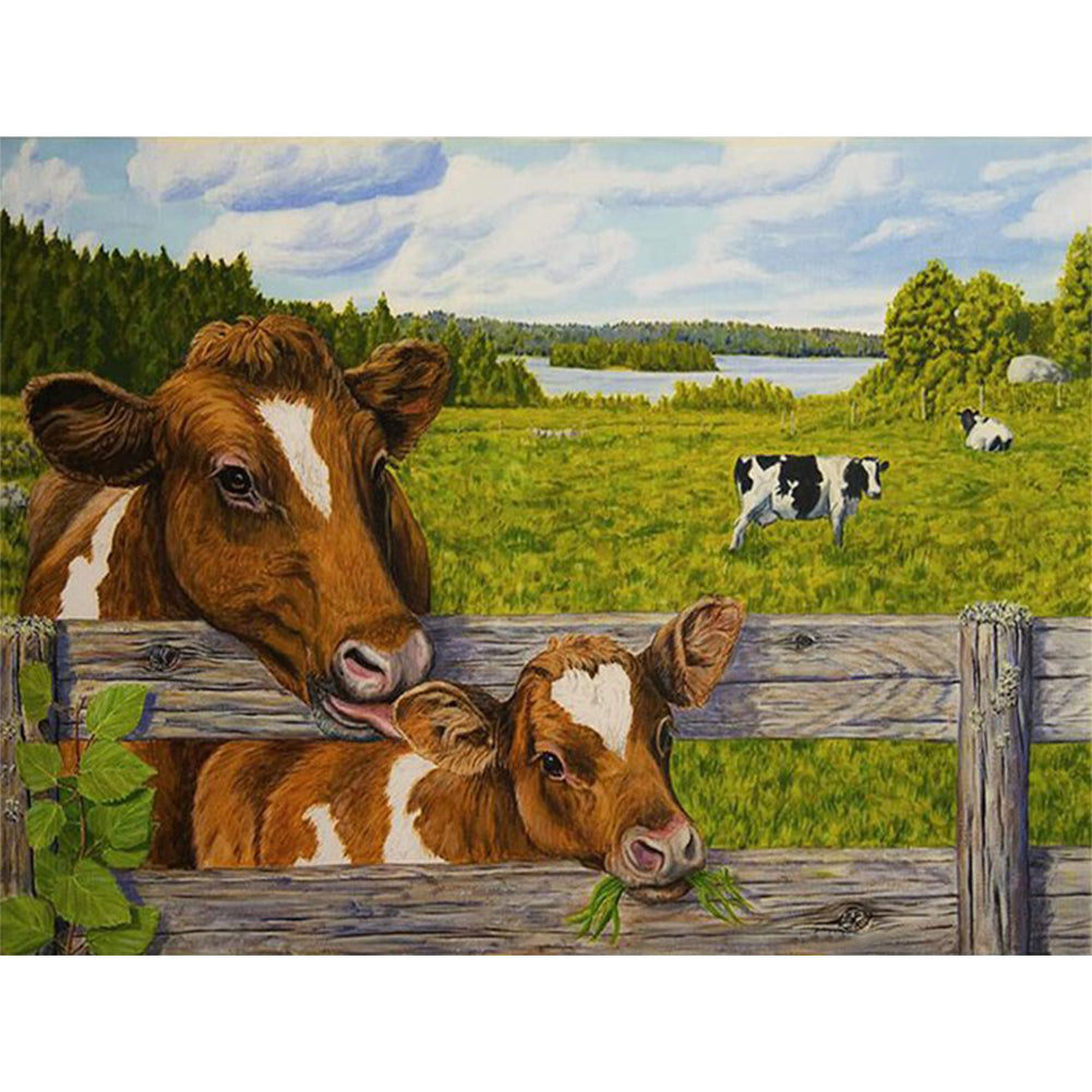 Cattle - Full Round Drill Diamond Painting 40*30CM