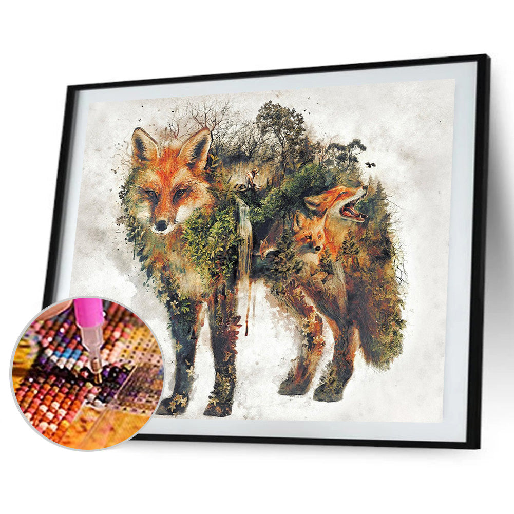 Fox Art - Full Round Drill Diamond Painting 40*30CM