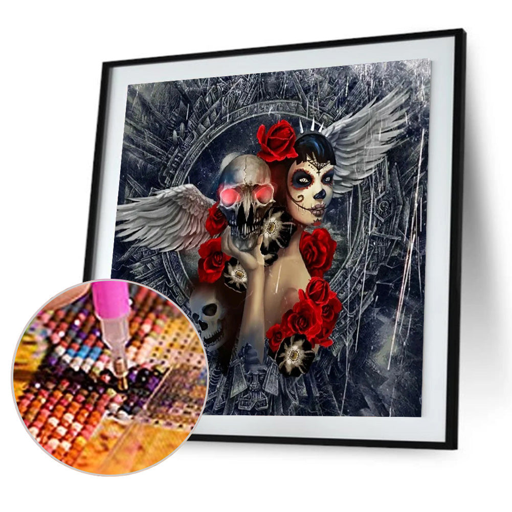 Skull Face Woman - Full Square Drill Diamond Painting 30*30CM