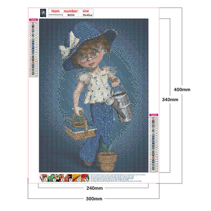 Cartoon Girl - Full Round Drill Diamond Painting 30*40CM