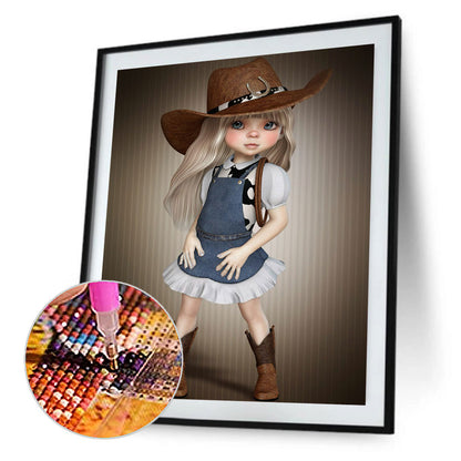 Cartoon Girl - Full Round Drill Diamond Painting 30*40CM