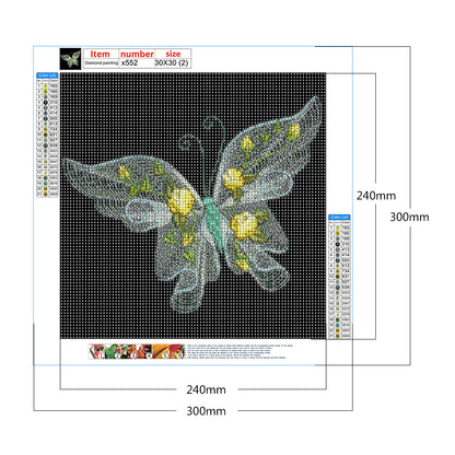 Embroidered Butterfly - Full Round Drill Diamond Painting 30*30CM