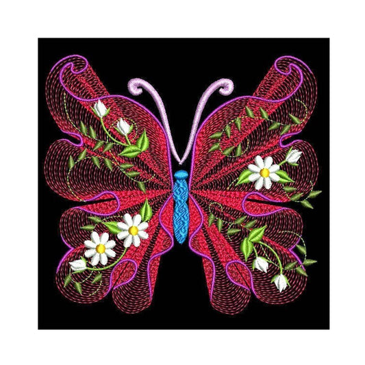 Embroidered Butterfly - Full Round Drill Diamond Painting 30*30CM