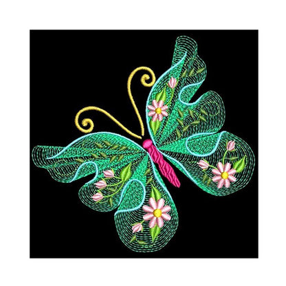 Embroidered Butterfly - Full Round Drill Diamond Painting 30*30CM