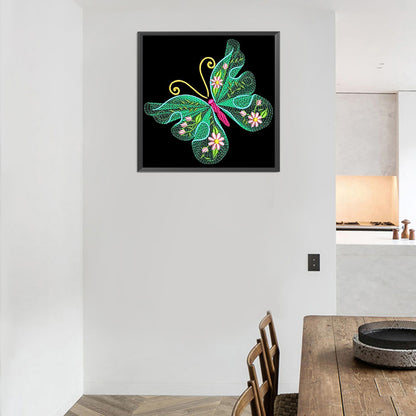 Embroidered Butterfly - Full Round Drill Diamond Painting 30*30CM