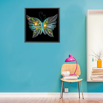 Embroidered Butterfly - Full Round Drill Diamond Painting 30*30CM