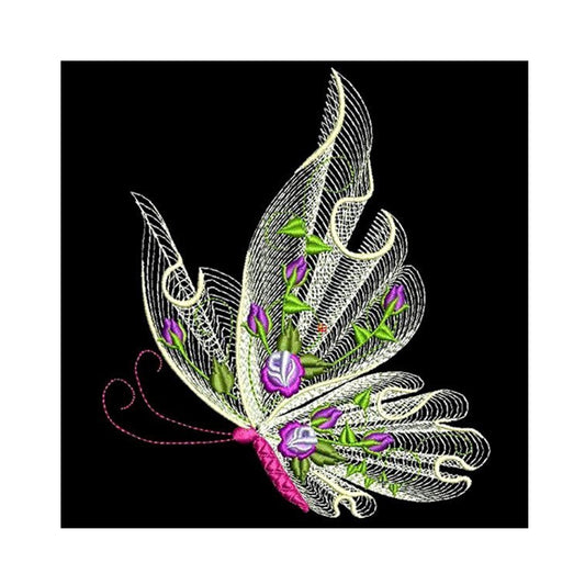 Embroidered Butterfly - Full Round Drill Diamond Painting 30*30CM