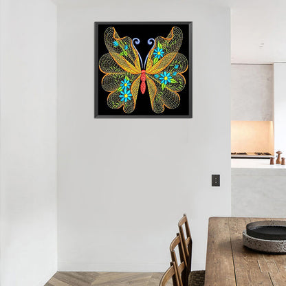 Embroidered Butterfly - Full Round Drill Diamond Painting 30*30CM