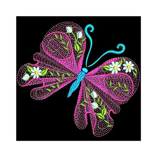 Embroidered Butterfly - Full Round Drill Diamond Painting 30*30CM