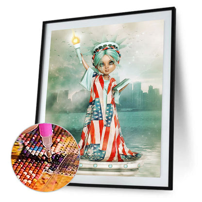 Cartoon Girl - Full Round Drill Diamond Painting 30*40CM