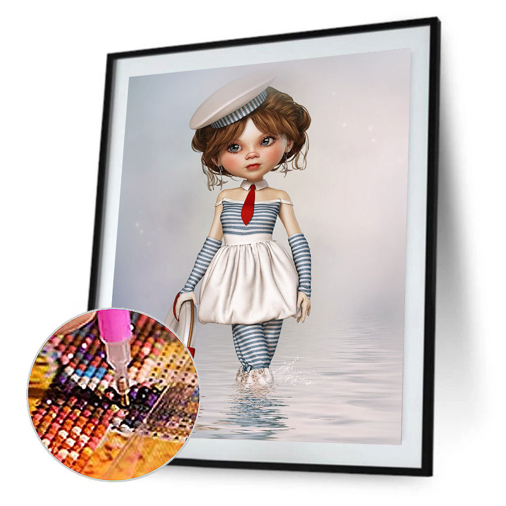 Cartoon Girl - Full Round Drill Diamond Painting 30*40CM