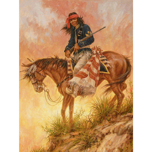 Hunter On Horseback - Full Round Drill Diamond Painting 40*50CM