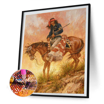 Hunter On Horseback - Full Round Drill Diamond Painting 40*50CM