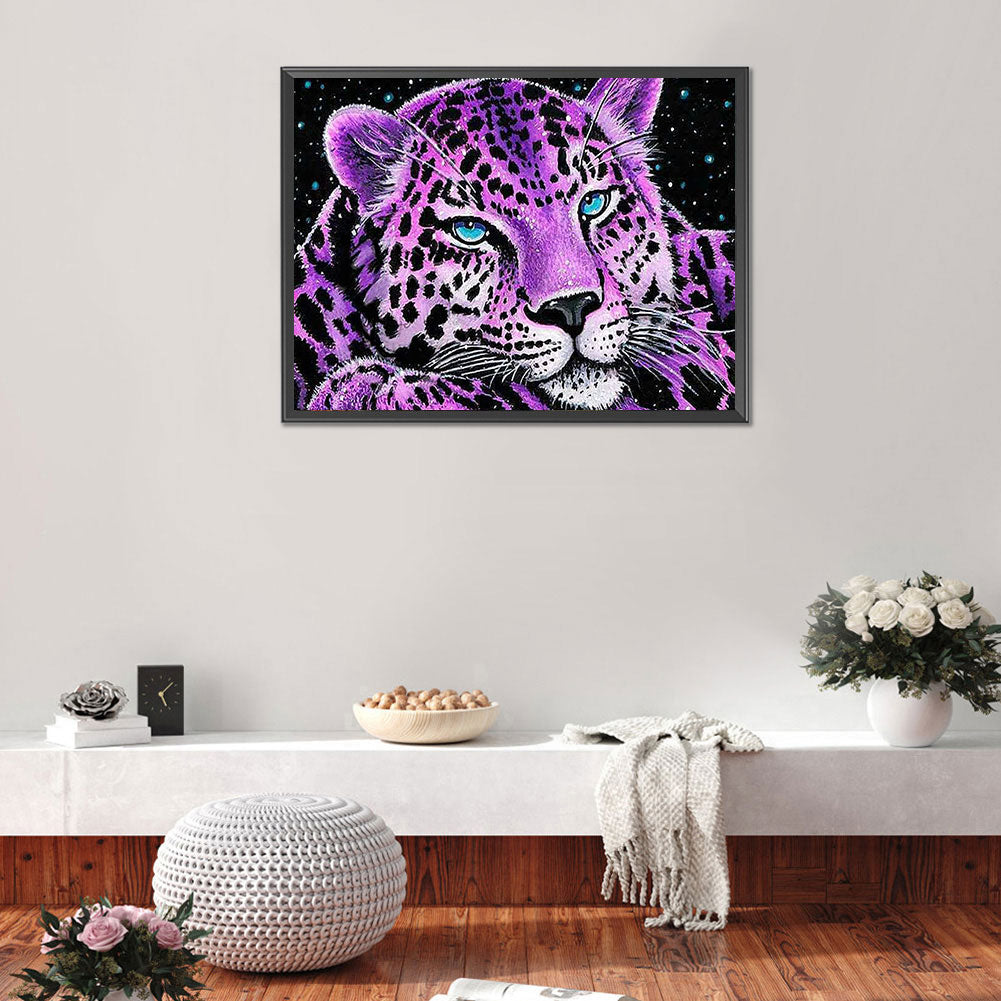 Purple Leopard - Full Round Drill Diamond Painting 40*30CM