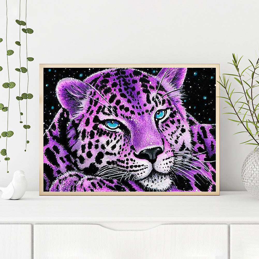 Purple Leopard - Full Round Drill Diamond Painting 40*30CM