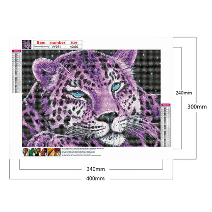 Purple Leopard - Full Round Drill Diamond Painting 40*30CM