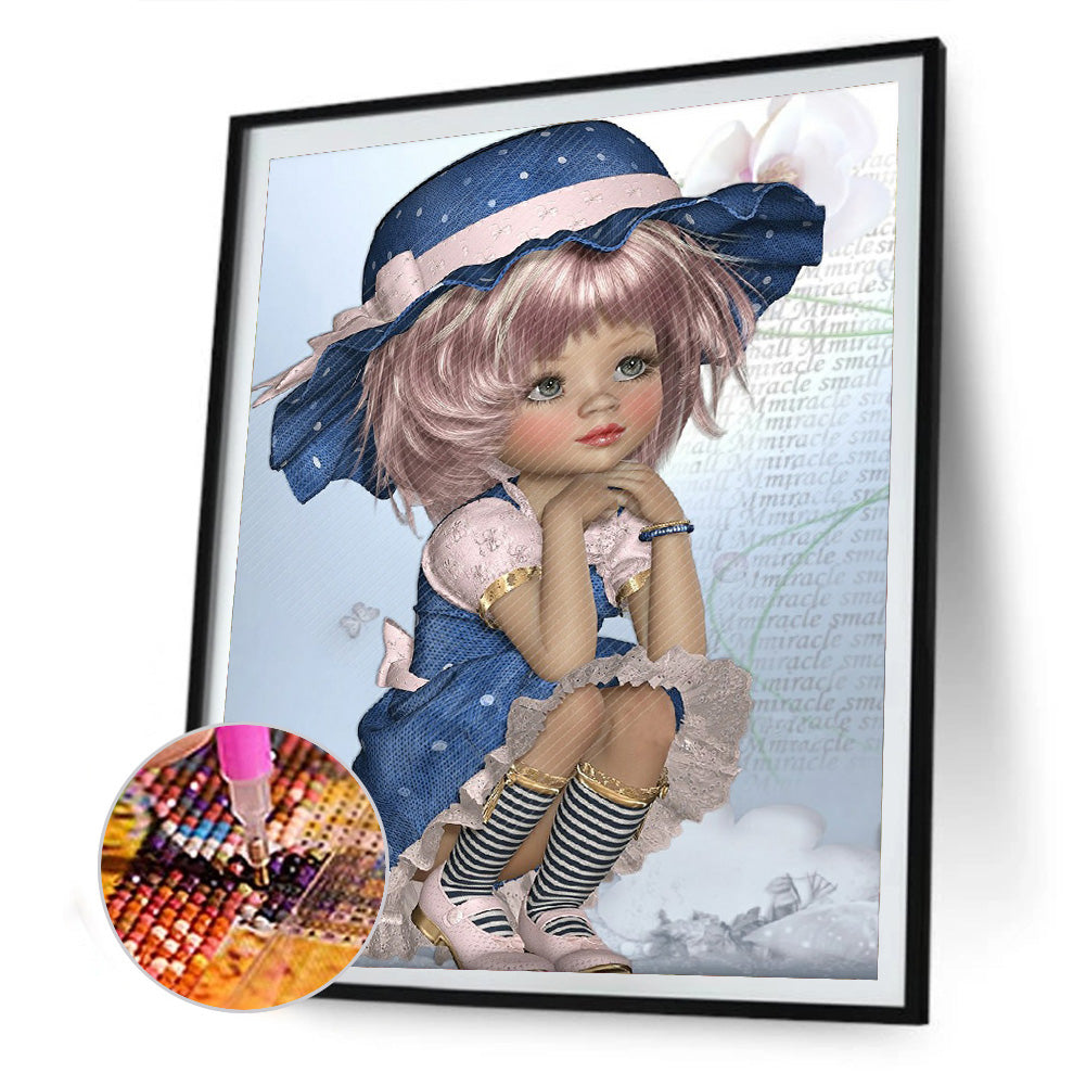 Girl In Top Hat - Full Square Drill Diamond Painting 50*60CM