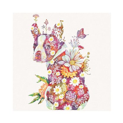 Flower Dog - Full Round Drill Diamond Painting 30*30CM