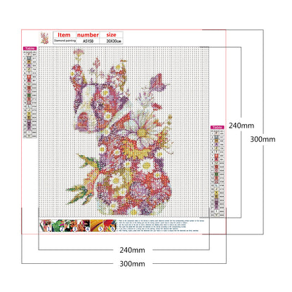 Flower Dog - Full Round Drill Diamond Painting 30*30CM