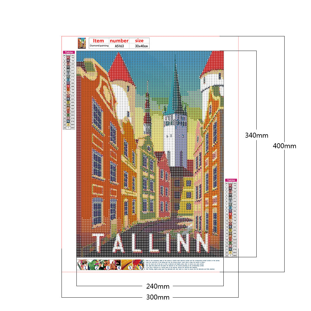 Tallinn - Full Round Drill Diamond Painting 30*40CM