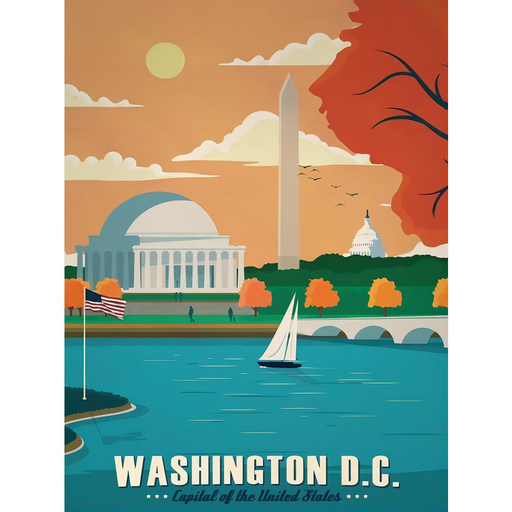 Washington - Full Round Drill Diamond Painting 30*40CM