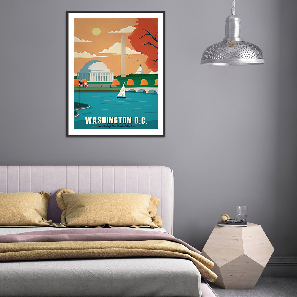 Washington - Full Round Drill Diamond Painting 30*40CM