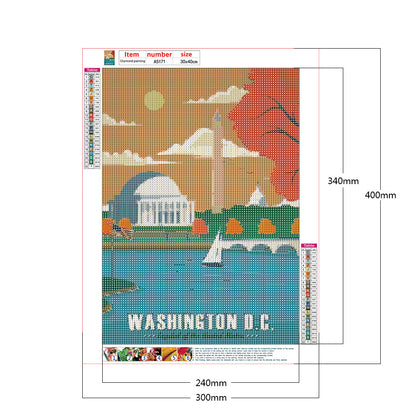 Washington - Full Round Drill Diamond Painting 30*40CM