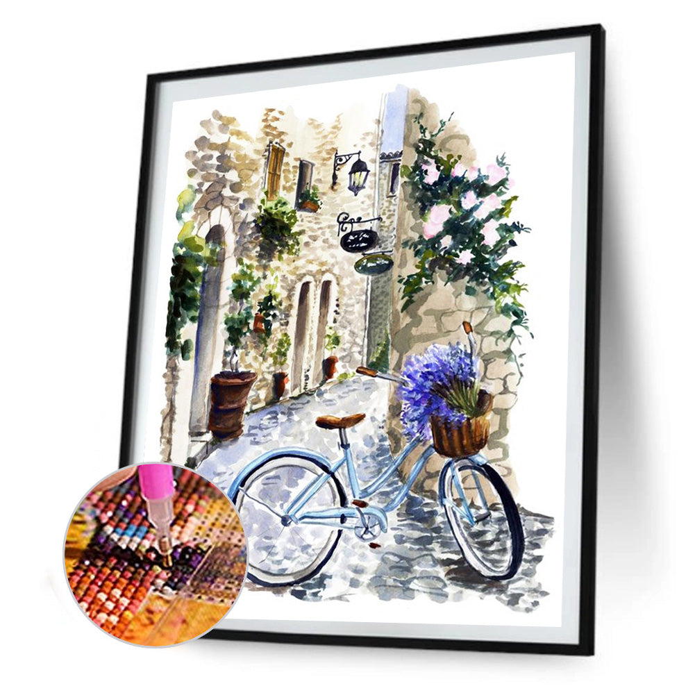 Alley Bike - Full Round Drill Diamond Painting 30*40CM