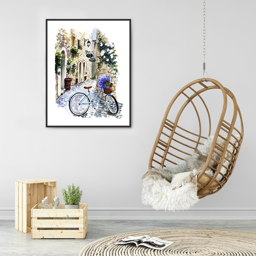 Alley Bike - Full Round Drill Diamond Painting 30*40CM