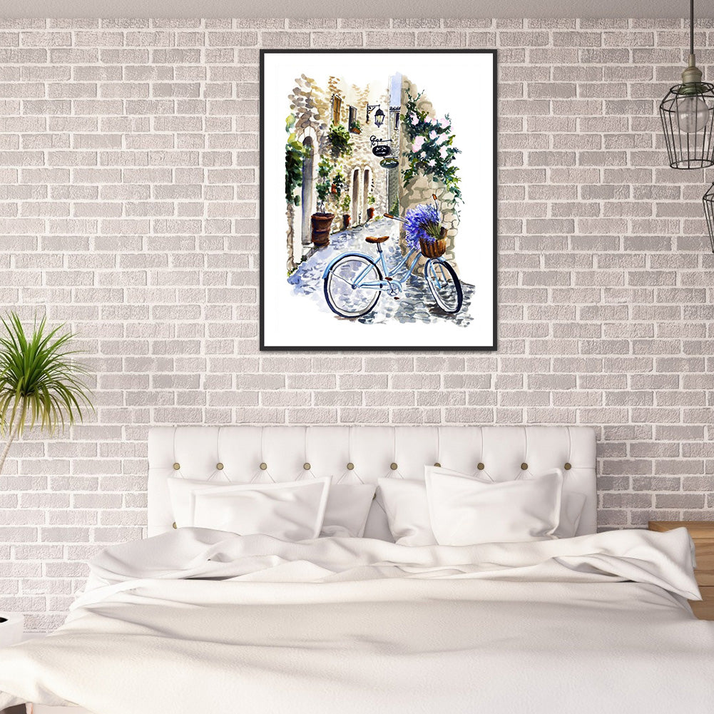 Alley Bike - Full Round Drill Diamond Painting 30*40CM