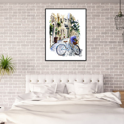 Alley Bike - Full Round Drill Diamond Painting 30*40CM