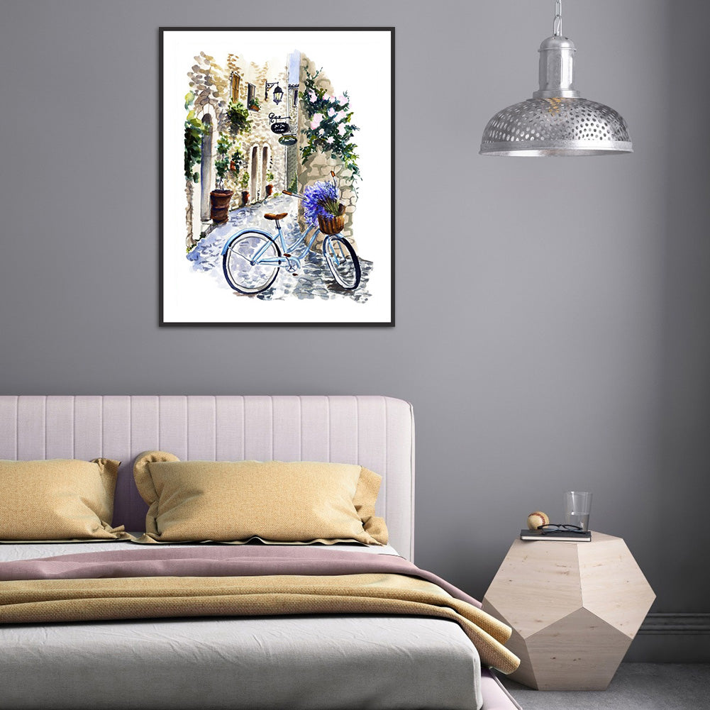 Alley Bike - Full Round Drill Diamond Painting 30*40CM